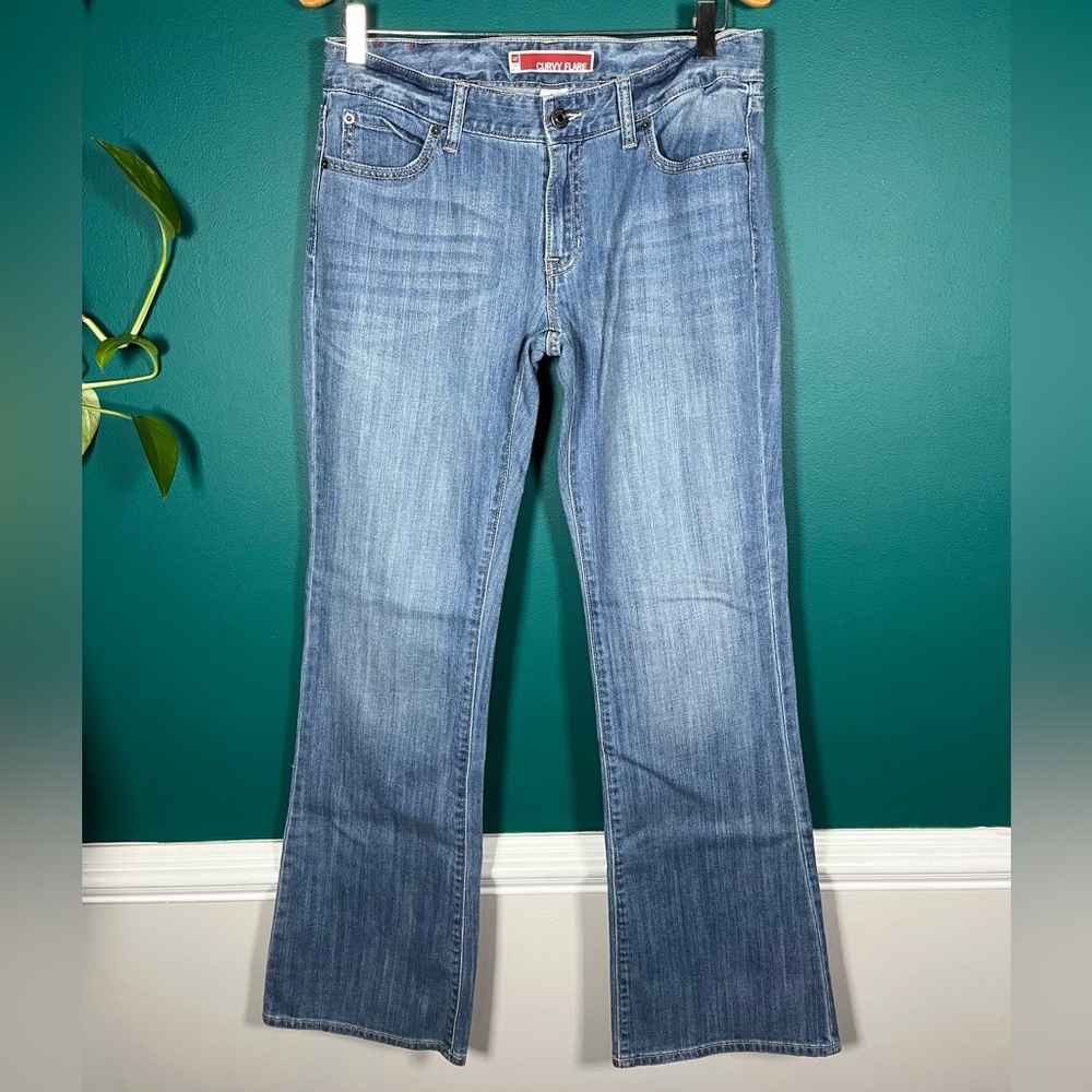 Classic Blue Women's Jeans gap curvy flare Y2K